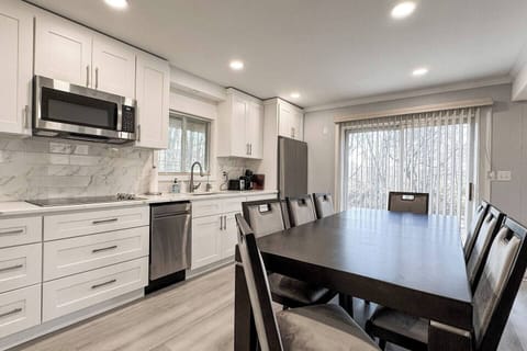 Large dining set with eight seats