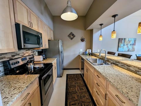 Ample counter space in this modern kitchen