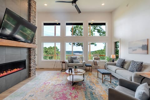 Living room Summer view of Beaver Lake 