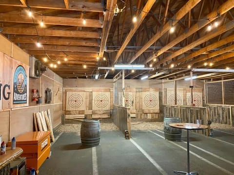 Test your skills with an exhilarating axe throwing session.
