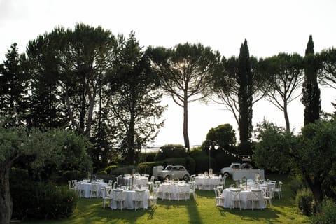 Outdoor banquet area