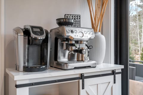 Sip, Savor, Relax! Our coffee machine and complimentary coffee box for your stay