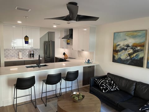 Living Room with newly renovated kitchen