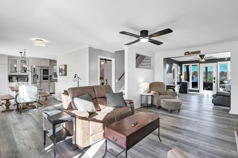 Living Room - Dining Area and Kitchen to the Left, Gameroom to the Right