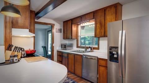 All new: refrigerator, oven, microwave, and dishwasher, toaster and coffee bar. 