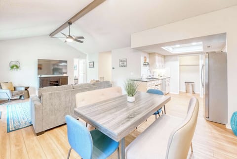 Simple elegance. This living room exudes understated sophistication, blending functionality with a touch of rustic charm.