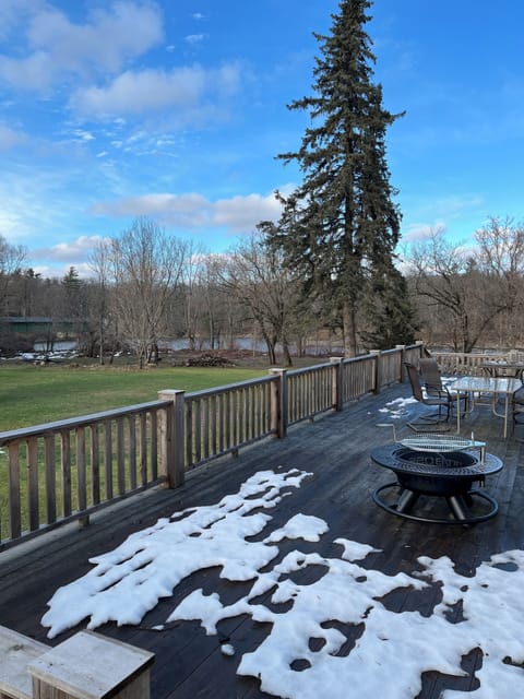 The view of the riverfront from the new 1,200 square foot deck.