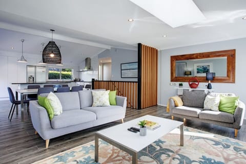 The kitchen, dining and living room are all open-plan so no-one is left out of the conversation.