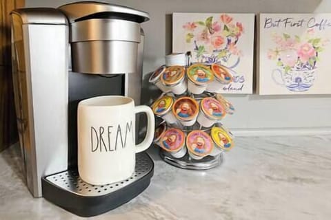 Coffee Station: coffee and tea varieties, sweeteners and creamers to use during your stay