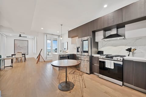 Indoors, Floor, Flooring, Kitchen, Refrigerator