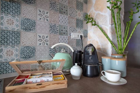 Tea and coffee station in fully equipped kitchen in Luxury Villa Destiny Ciovo 1¸with heated pool at the beach
