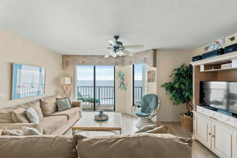 The ocean front living room is fabulous for movie night with the family.
