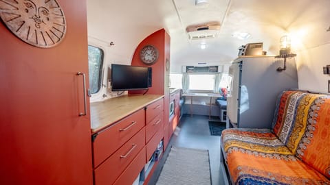 A small TV and Wi-Fi provided.