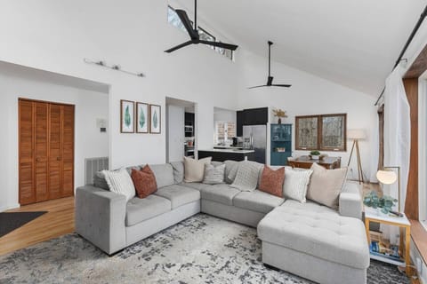 Gorgeous living room with lots of seating and natural light. Smart TV in the living room with apps for you to login to. Plenty of seating so all guests can be comfortable.