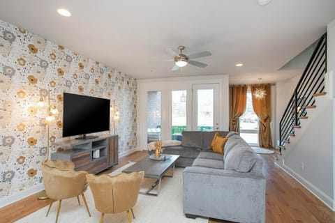 Spacious living room for the whole group. Sectional couch includes sofa bed