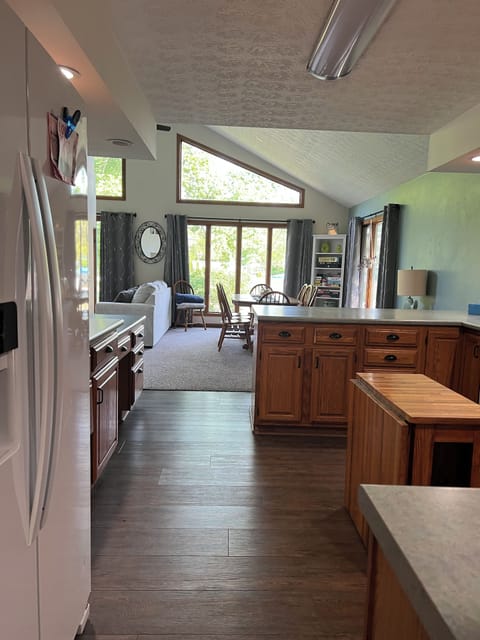 Walking from the front entry into the kitchen