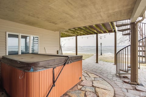 Patio | Private Hot Tub | Lower Level