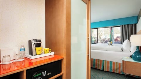 Start your morning with fresh coffee and easy in-room snacks.