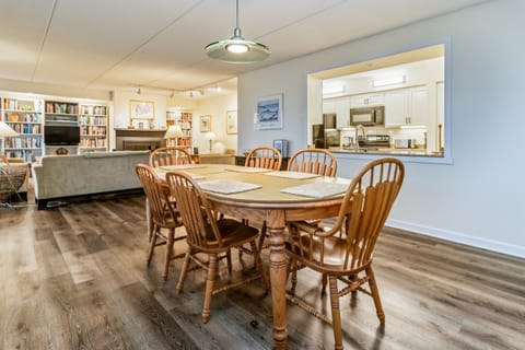 The kitchen is open to the dining area & easily accessible from the balcony.