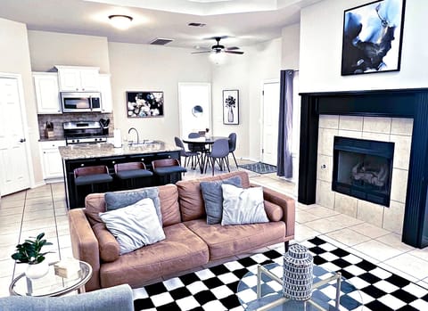 Open concept with the living room, kitchen and dining area as one big room