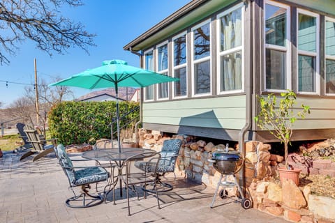 Medicine Park Vacation Rental | 2BR | 2BA | 1,000 Sq Ft | Small Step for Entry