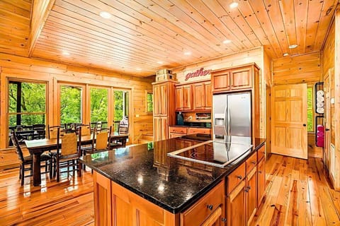 A bright and welcoming kitchen with modern appliances.