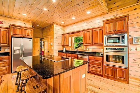 Plenty of counter space, and stunning views of the surrounding forest.