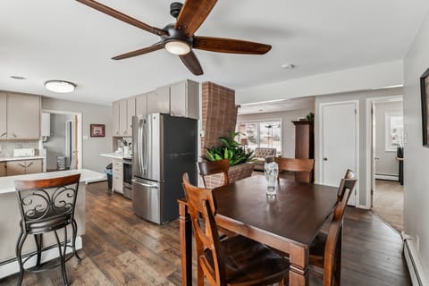 Indoors, Ceiling Fan, Furniture, Table, Dining Room