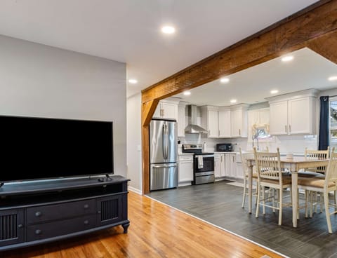 Curl up in the cozy living room & stream your favorites on the smart TV