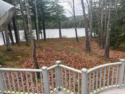 deck overlooking pond