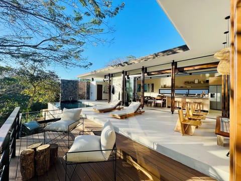 The property private terrace and pool w/ mature trees where monkeys often come