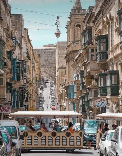 Tired of walking? Tour the city on the train on wheels , it goes right past our apartment