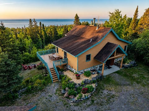 Treetops in Tofte tucked among the trees, surrounded by peaceful North Shore forest. The cabin gives guests the feeling of being completely immersed in nature while still being close to Lake Superior, Lutsen, hiking & all the North Shore has to offer. 