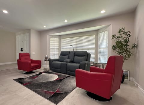 Living room of this totally remodeled and refurnished Travis Ranch home (1/25)