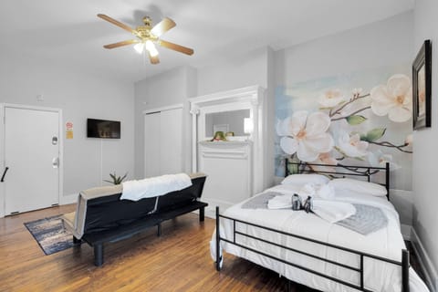 Ceiling fan with built-in lighting for air circulation and ambiance