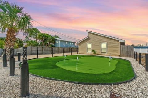 After a sun soaked day at the beach, come home and let the games begin with 5 hole mini golf!