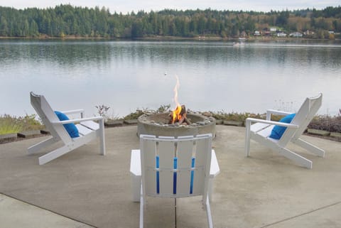 Views from the front porch of the house and fire pit.