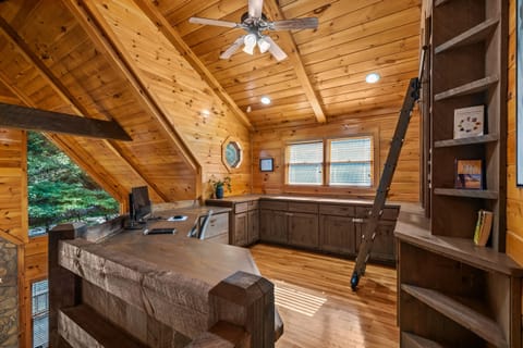 Work space with a monitor