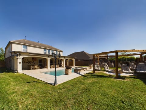 Backyard:  heated pool & fire pit