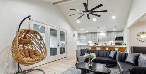 Modern Living Room with Seating For The Whole Family and Group