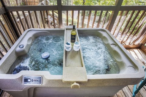 Enjoy you favorite drink in the hot tub.