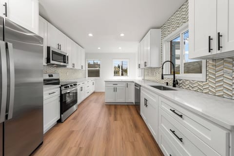 Kitchen filled with cooking utensils