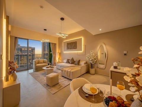 Open Plan Living Dining with City Dusk View