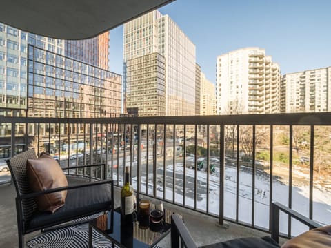 Step outside onto the balcony, where you can unwind and enjoy peaceful moments during your stay, a perfect complement to the comforts inside.