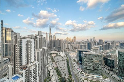 Skyline View: Marvel at stunning cityscapes from your private balcony under Dubai’s vibrant skies!