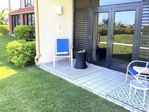 Rear patio; easy access to the Beach entrance - a few steps away 