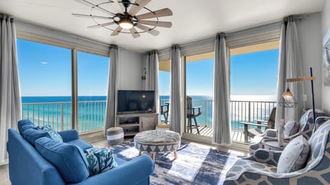 Shores of Panama 1831 Living Area with Gulf Views