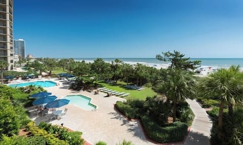 aerial view of pool deck