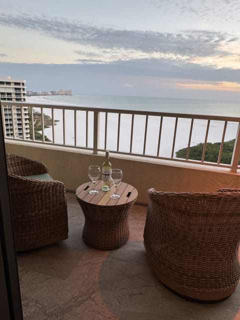 balcony at sunset