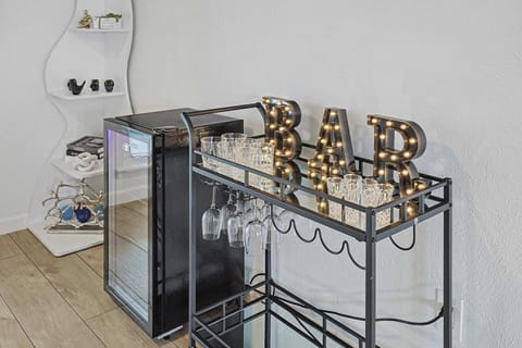 Convenient minibar, perfect for storing drinks and snacks during your stay.